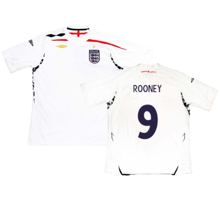 England 2007-2009 Home Shirt (XXL) (ROONEY 9) (Fair)