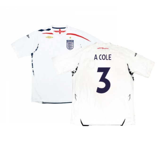 England 2007-2009 Home Shirt (L) (Excellent) (A COLE 3)