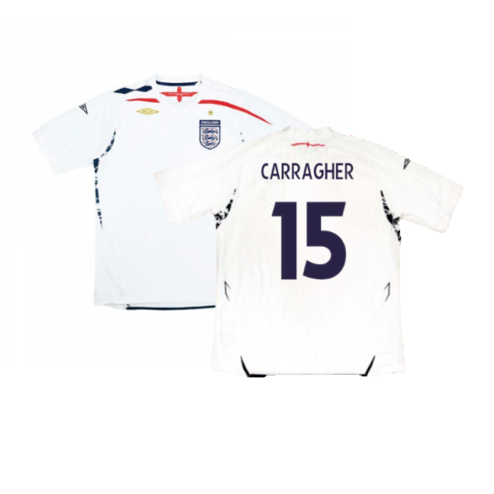 England 2007-2009 Home Shirt (L) (Excellent) (CARRAGHER 15)_0