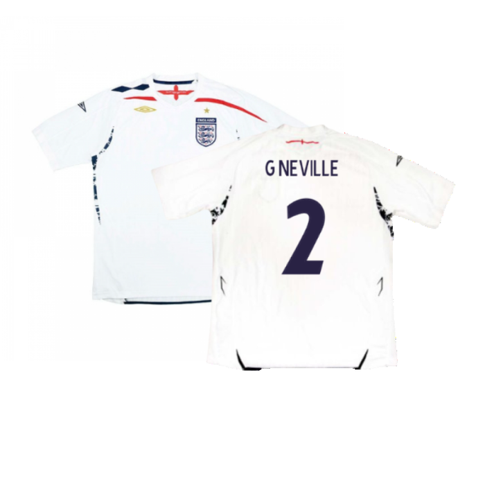 England 2007-2009 Home Shirt (L) (Excellent) (G NEVILLE 2)