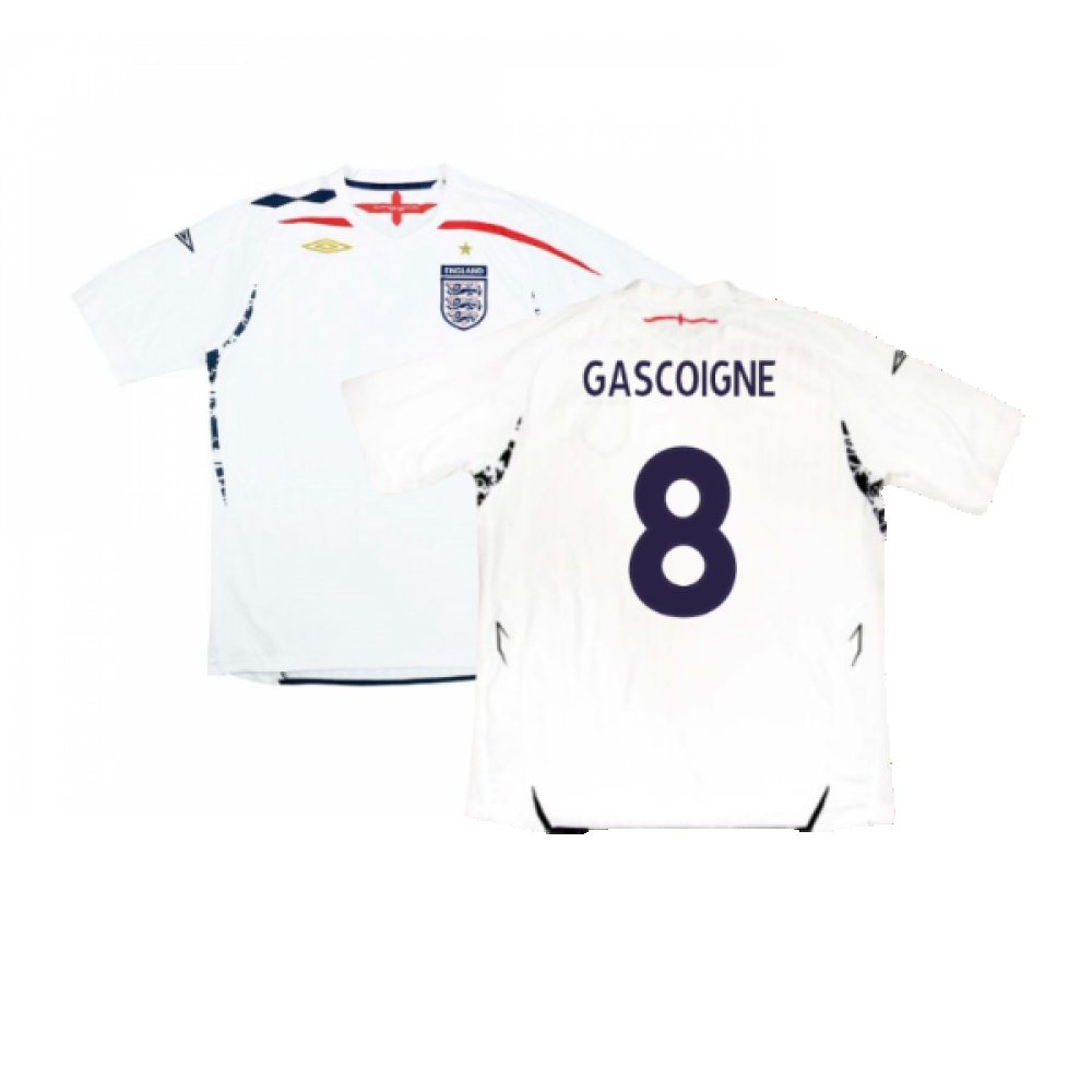 England 2007-09 Home Shirt (Very Good) (GASCOIGNE 8)_0