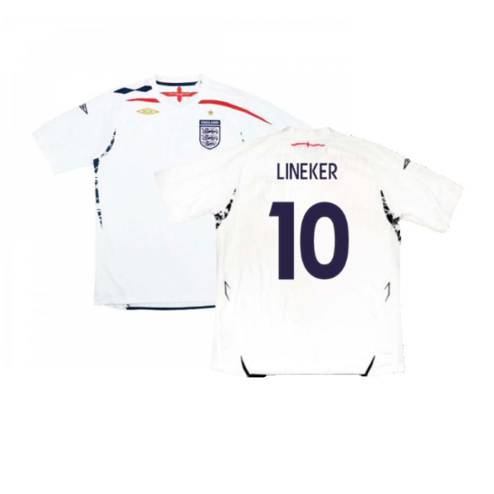 England 2007-09 Home Shirt (Very Good) (LINEKER 10)_0