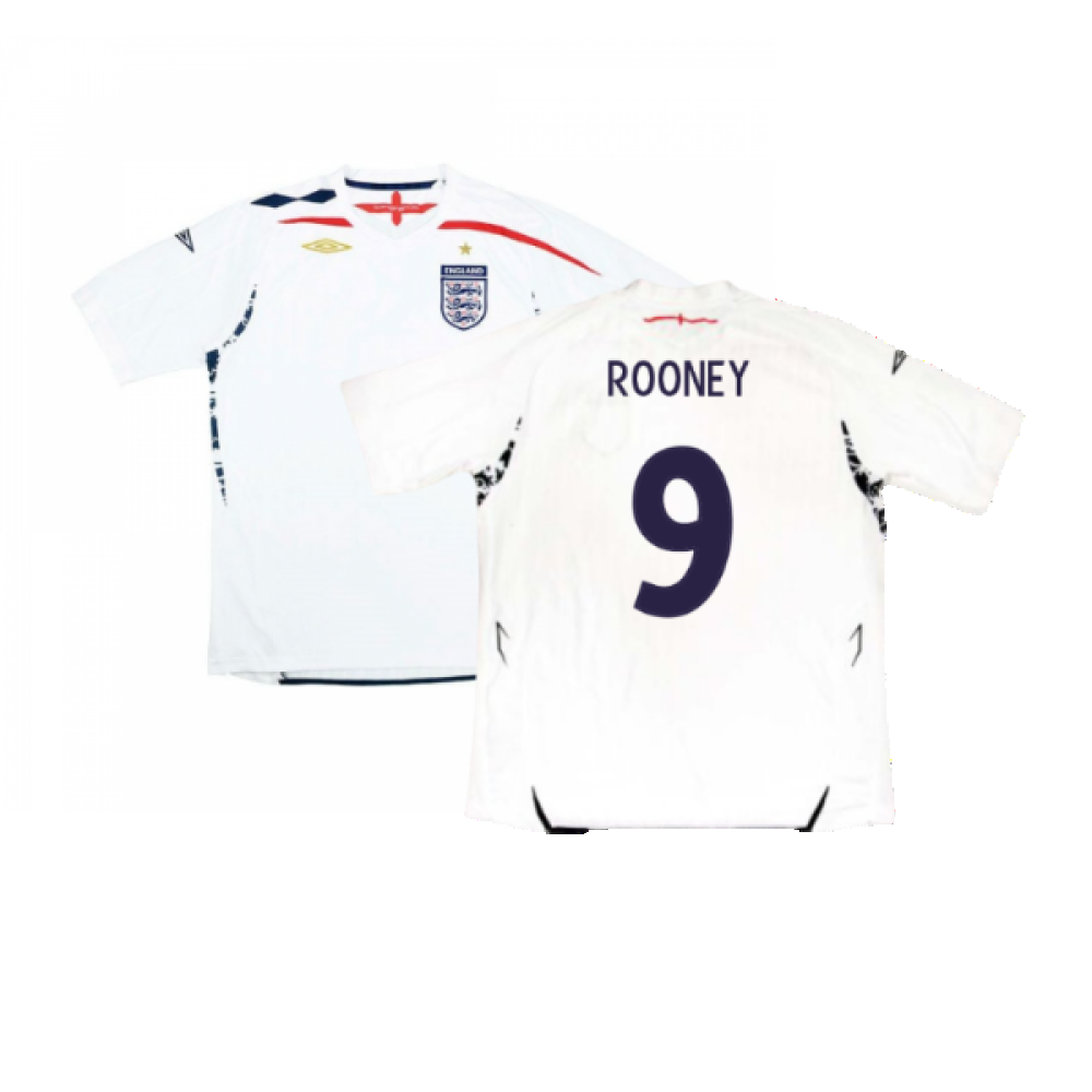 England 2007-09 Home Shirt (Very Good) (ROONEY 9)_0