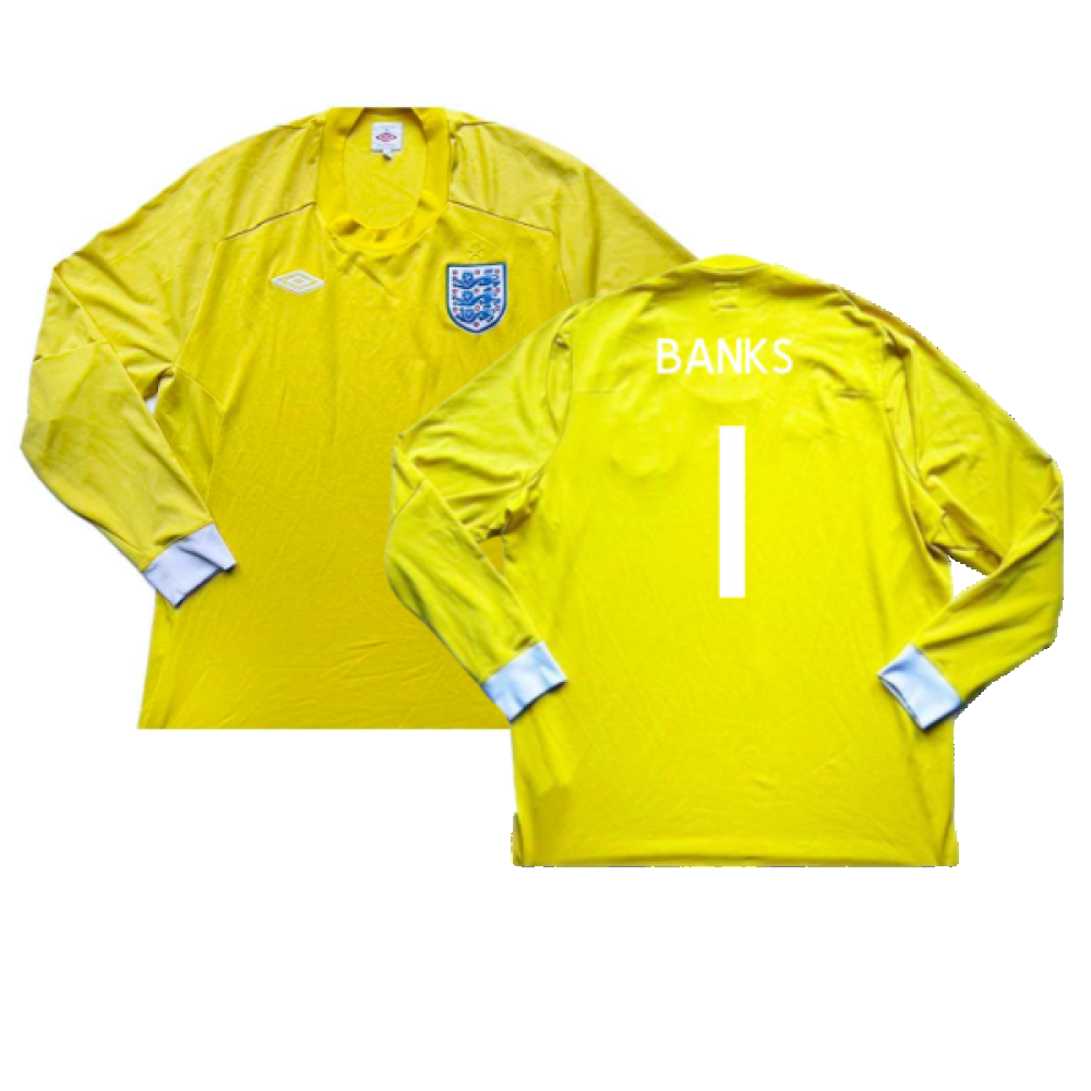 England 2010-11 Goalkeeper Home Shirt (M) #1 (Excellent) (BANKS 1)_0