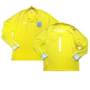 England 2010-11 Goalkeeper Away Shirt (S) (Excellent) (BANKS 1)_0