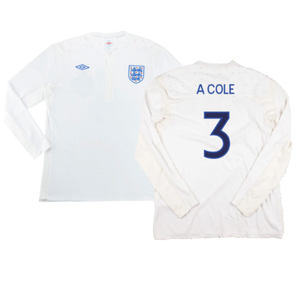 England 2010-11 Long Sleeve Home Shirt(M) (Good) (A COLE 3)_0
