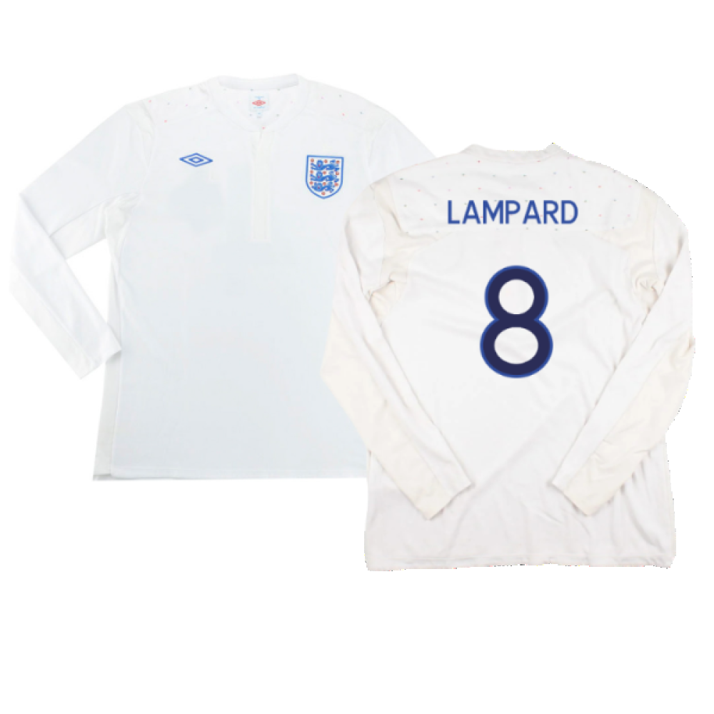 England 2010-11 Long Sleeve Home Shirt(M) (Good) (Lampard 8)_0
