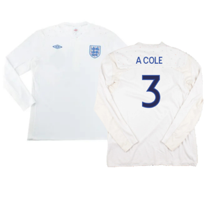 England 2010-12 Long Sleeve Home Shirt (L) (Excellent) (A COLE 3)_0