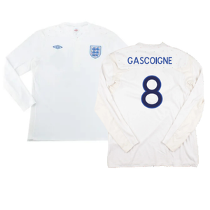 England 2010-12 Long Sleeve Home Shirt (M) (Fair) (Gascoigne 8)_0