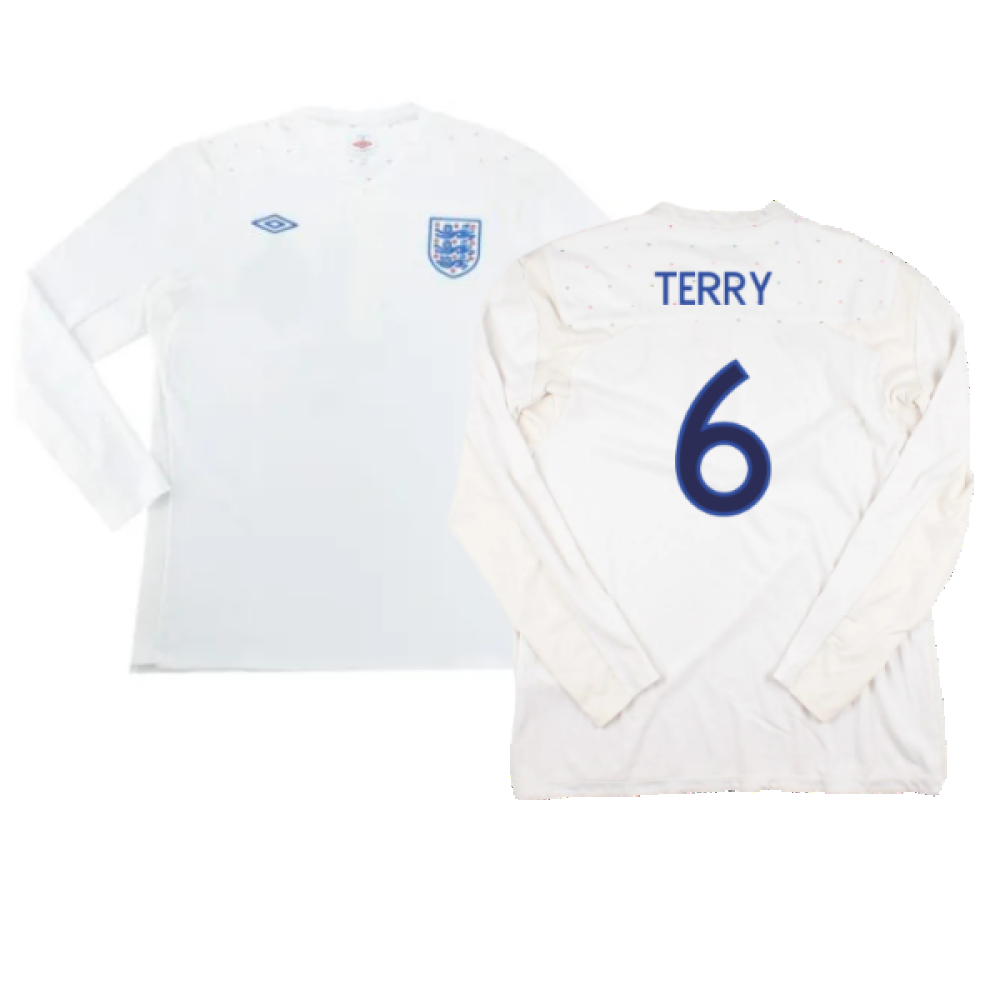 England 2010-12 Long Sleeve Home Shirt (L) (Excellent) (TERRY 6)_0
