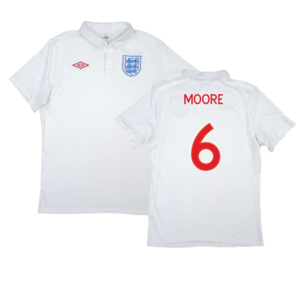 England 2010-2011 Home Shirt (XL) (Excellent) (Moore 6)_0
