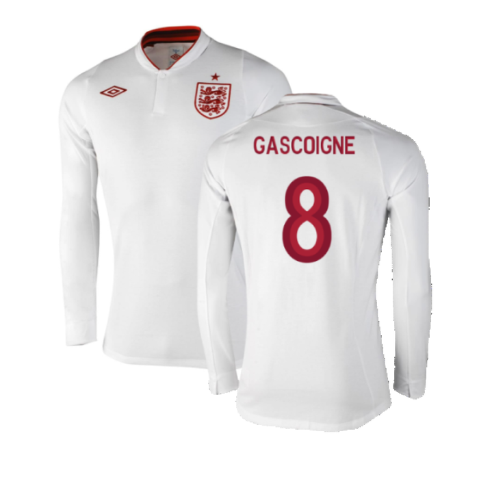 England 2012-13 Long Sleeve Home Shirt (L) (Fair) (Gascoigne 8)