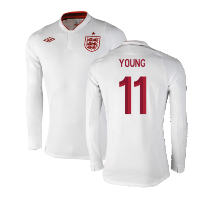 England 2012-13 Long Sleeve Home Shirt (L) (Fair) (Young 11)