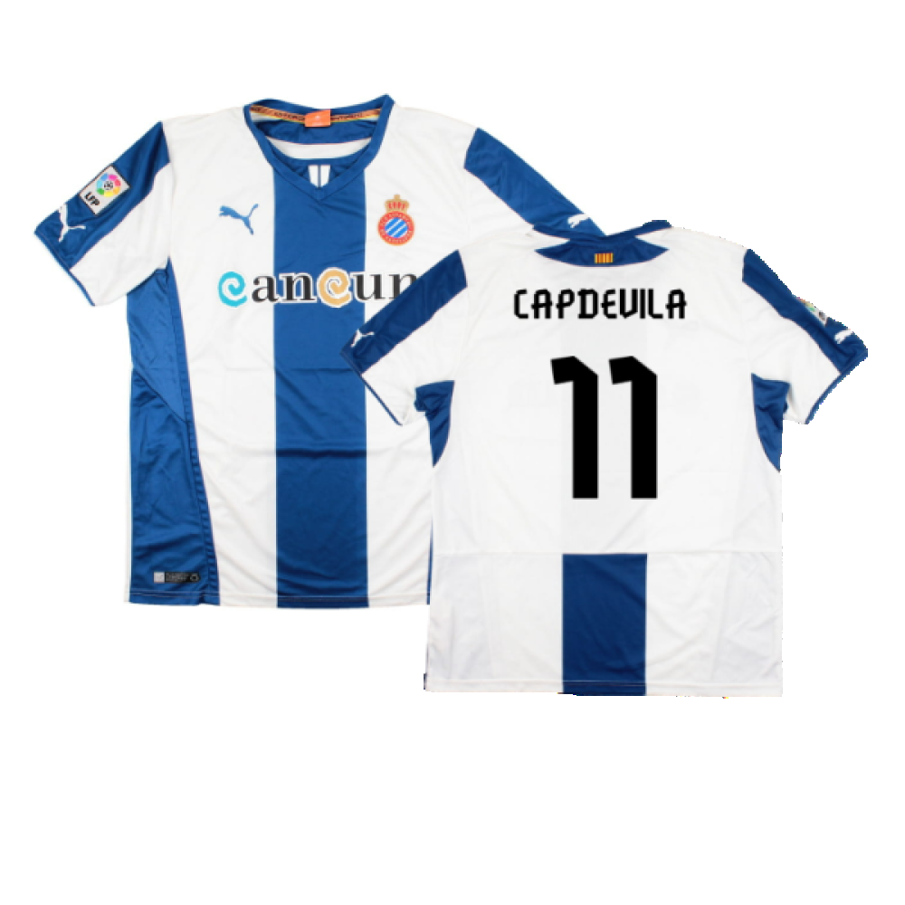 Espanyol 2013-14 Home Shirt (L) (Excellent) (Capdevila 11