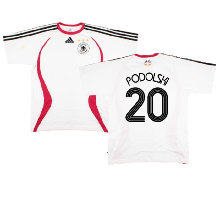 Germany 2006-07 Adidas Training Shirt (M) (Podolski 20) (Very Good)