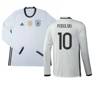 Germany 2016-17 Long Sleeve Home Shirt (Very Good) (Podolski 10)_0