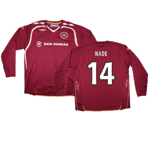 Hearts 2007-08 Long Sleeve Home Shirt (XXL) (Excellent) (Nade 14)_0