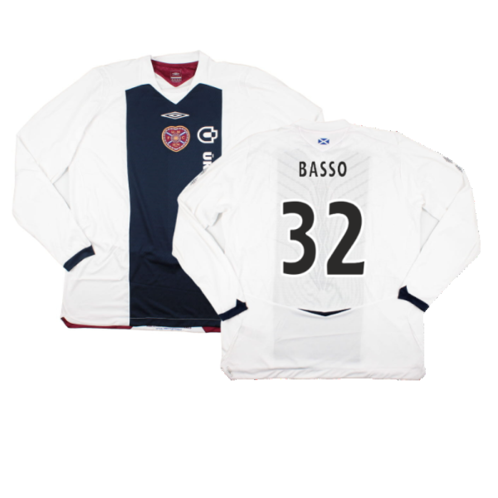 Hearts 2008-09 Long Sleeve Away Shirt (XXL) (Basso 32) (Mint)_0