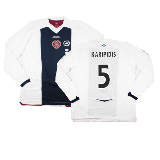Hearts 2008-09 Long Sleeve Away Shirt (XXL) (Karipidis 5) (Mint)_0
