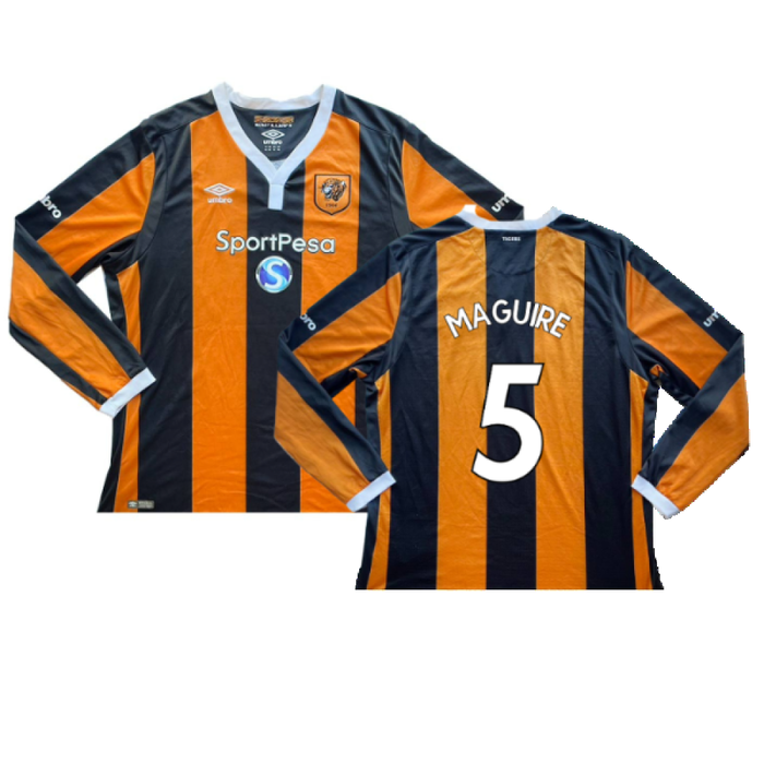 Hull City 2016-17 Long Sleeve Home Shirt (XXL) (Maguire 5) (Excellent)