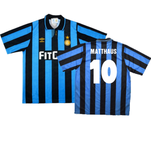 Inter Milan 1991-1992 Home Shirt (L) (Excellent) (Matthaus 10)_0