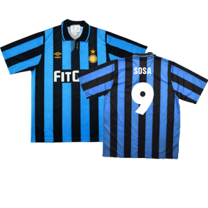 Inter Milan 1991-1992 Home Shirt (L) (Excellent) (Sosa 9)_0