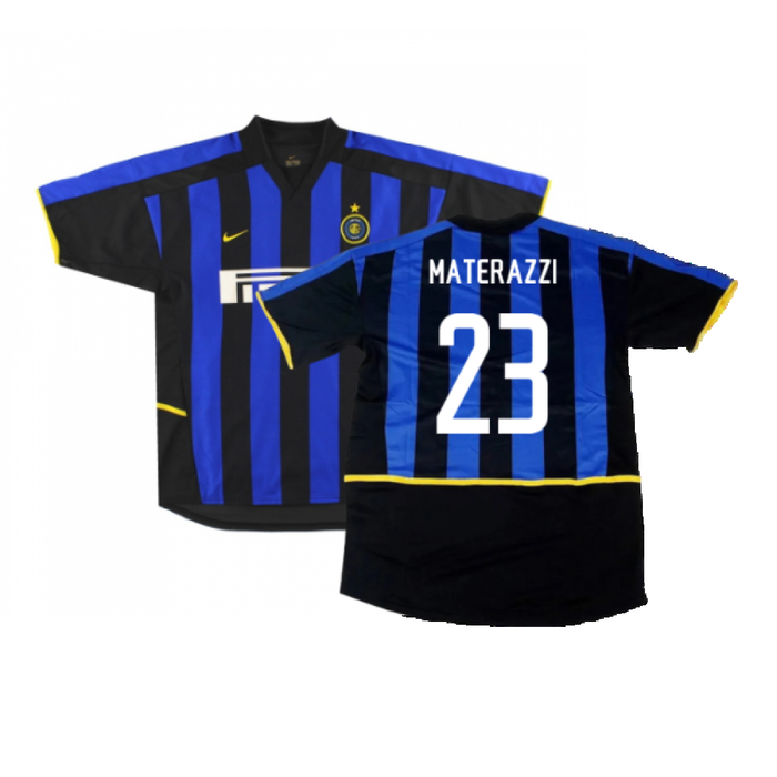 Inter Milan 2002-03 Home Shirt (Very Good) (Materazzi 23)