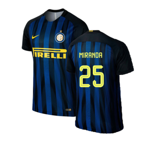 Inter Milan 2016-17 Home Shirt (S) (Excellent) (Miranda 25)_0