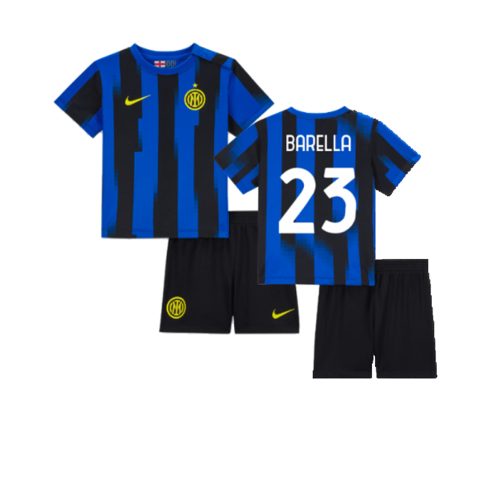 Inter Milan 2023-24 Home Mini Kit (XS Boys) (Barella 23) (Excellent)