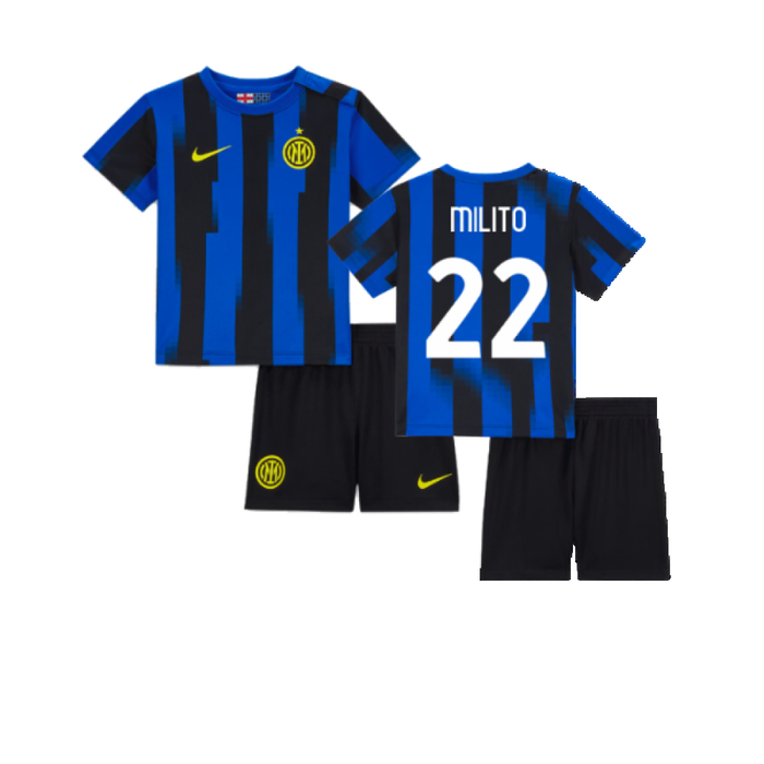 Inter Milan 2023-24 Home Mini Kit (XS Boys) (Milito 22) (Excellent)