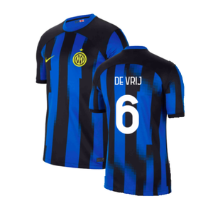 Inter Milan 2023-24 Home Shirt (SB) (De Vrij 6) (Excellent)_0