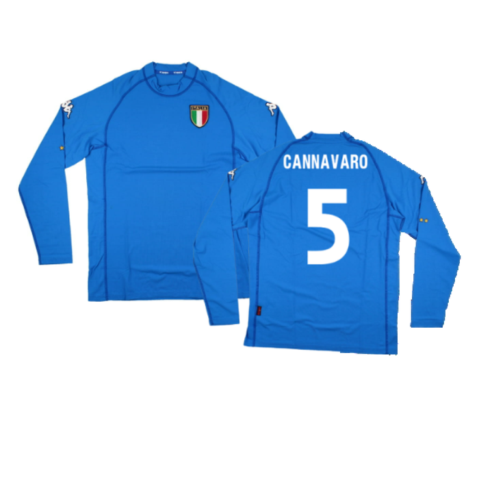 Italy 2000-2002 Home Long Sleeve Shirt (XXL) (Excellent) (CANNAVARO 5)