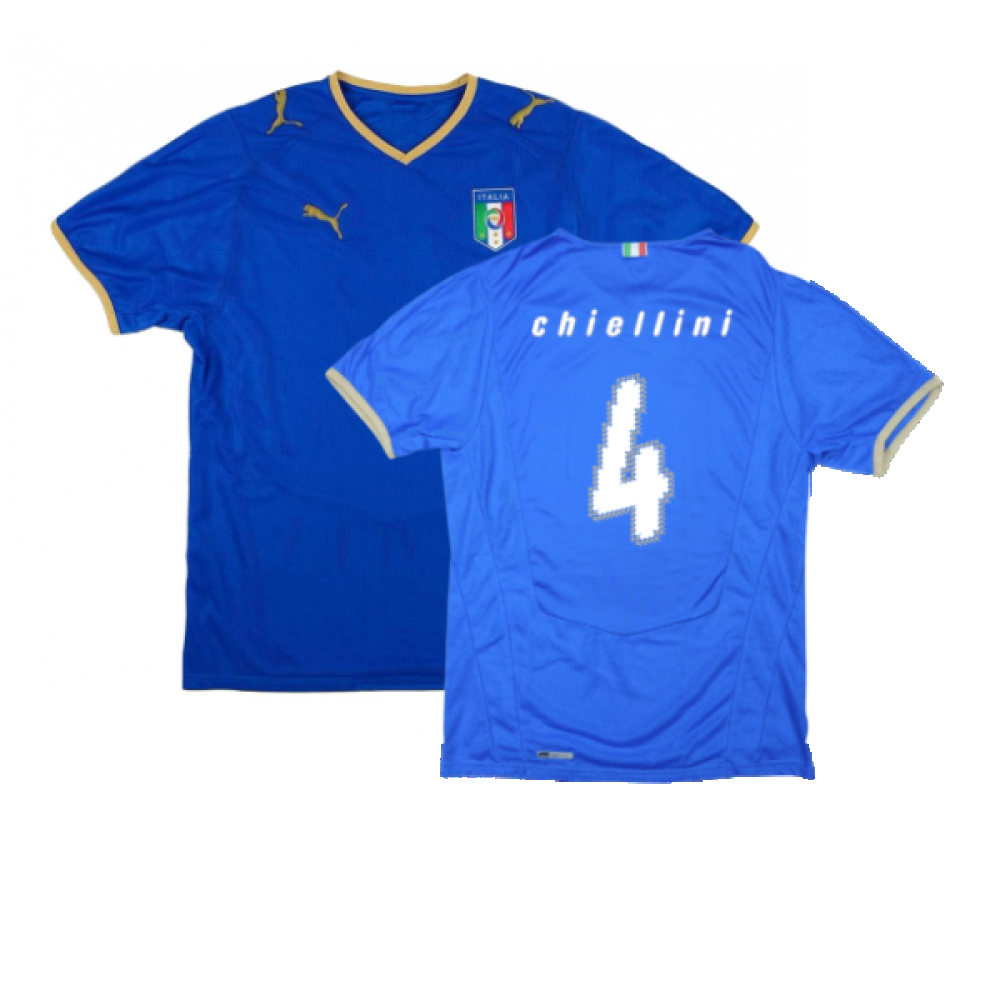 Italy 2008-09 Home Shirt (Good) (Chiellini 4) – Classic Football Kit