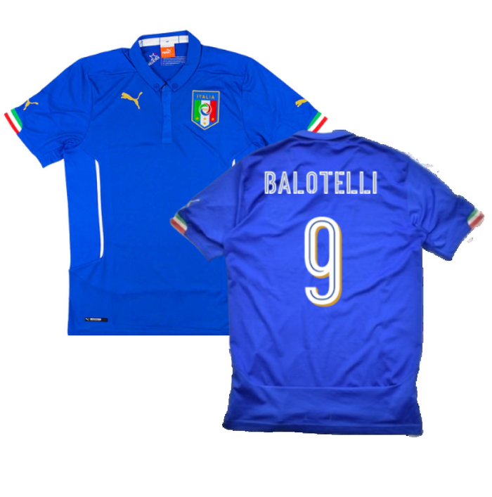 Italy 2014-16 Home (L) (BALOTELLI 9) (Very Good)