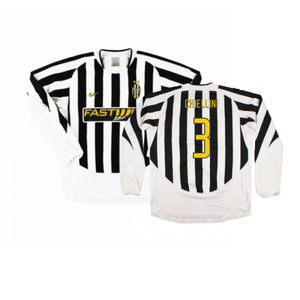 Juventus 2003-04 Long Sleeve Home Shirt (M) (Very Good) (Chiellini 3)_0