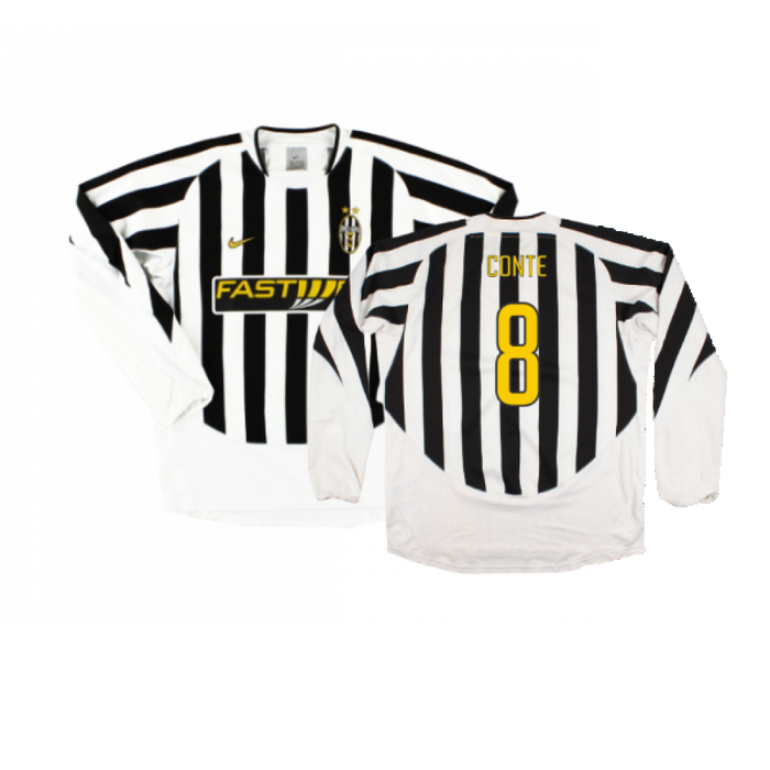 Juventus 2003-04 Long Sleeve Home Shirt (M) (Very Good) (Conte 8)