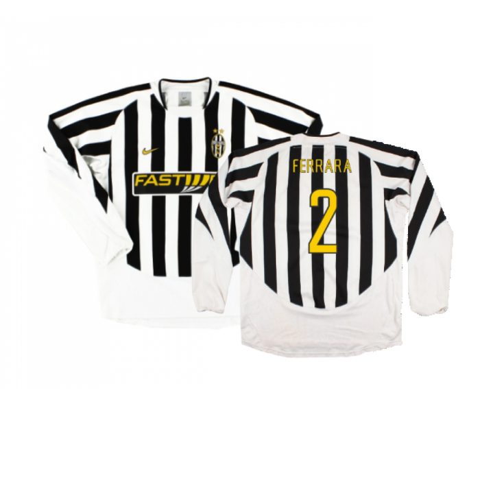 Juventus 2003-04 Long Sleeve Home Shirt (M) (Very Good) (Ferrara 2)