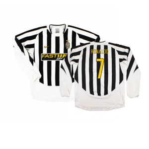 Juventus 2003-04 Long Sleeve Home Shirt (M) (Very Good) (Ronaldo  7)_0