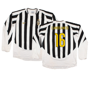 Juventus 2003-04 Long Sleeve Home Shirt (Sponsorless) (L) (Excellent) (Camoranesi 16)_0