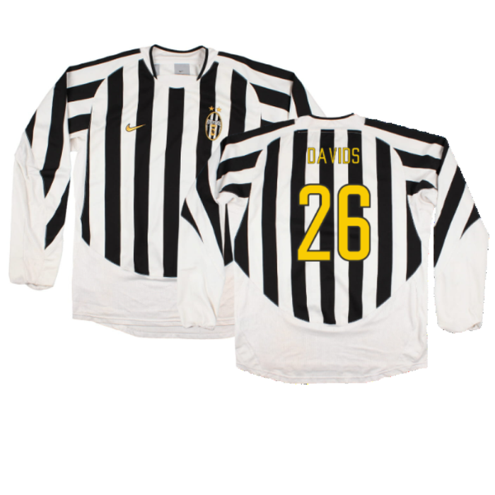 Juventus 2003-04 Long Sleeve Home Shirt (Sponsorless) (L) (Excellent) (Davids 26)