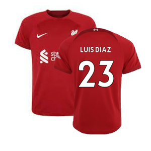 Liverpool 2022-23 Home Shirt (S) (Excellent) (LUIS DIAZ 23)_0