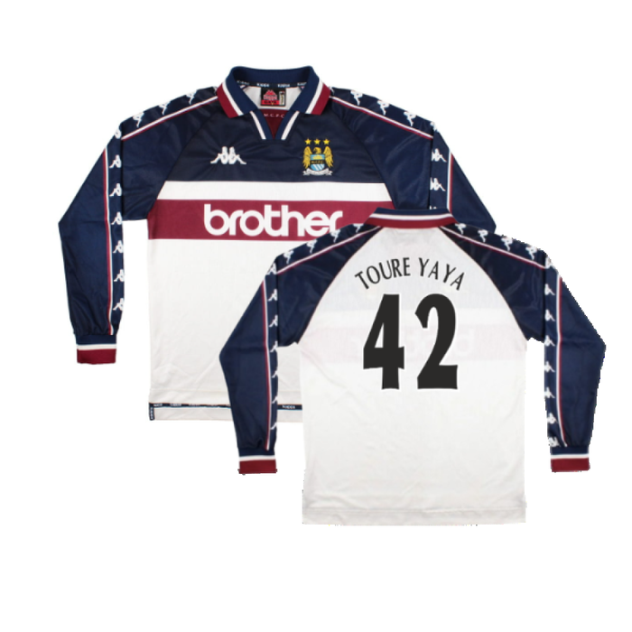 Manchester City 1997-99 Away Long Sleeve Shirt (M) (Very Good) (TOURE YAYA 42)