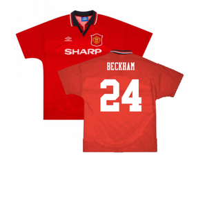 Manchester United 1994-96 Home Shirt (Excellent) (Beckham 24)_0