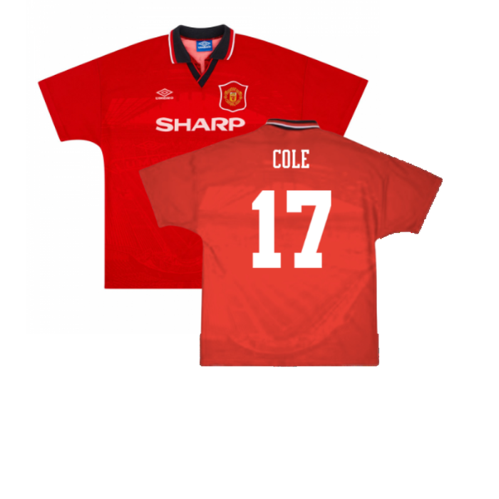 Manchester United 1994-96 Home Shirt (L) (Excellent) (Cole 17)