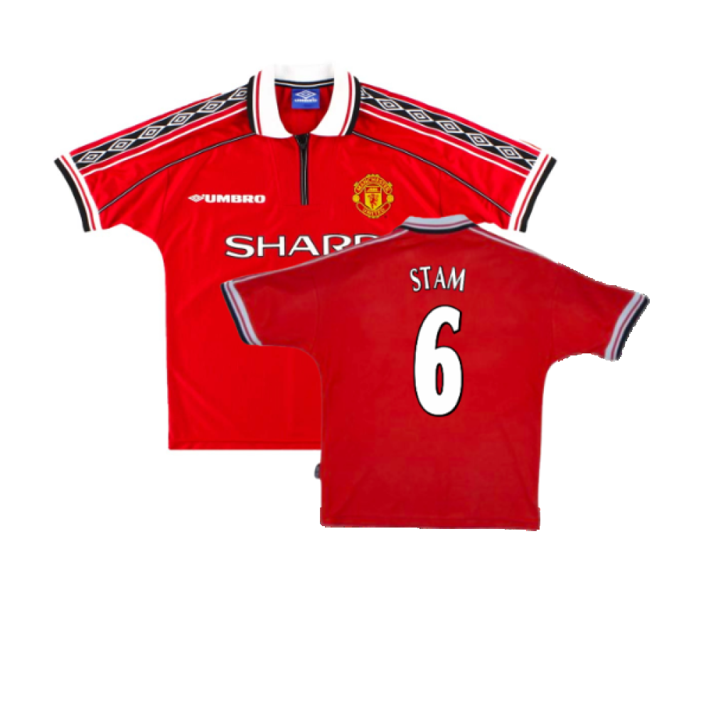 Manchester United 1998-2000 Home (M) (Very Good) (Stam 6)_0