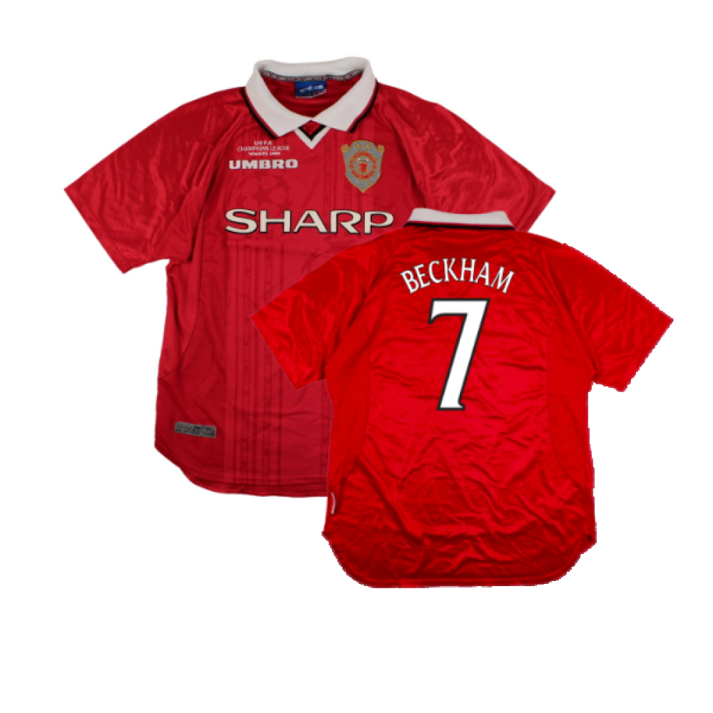 Manchester United 1999 00 European Home Shirt L Excellent Beckham Classic Football Kit