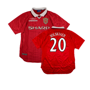 Manchester United 1999-00 European Home Shirt (L) (Excellent) (Solskjaer 20)_0