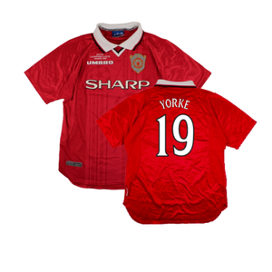 Manchester United 1999-00 European Home Shirt (L) (Excellent) (Yorke 19)_0