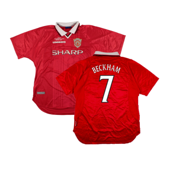 Manchester United 1999-2000 Champions League Home Shirt (XXL) (Excellent) (Beckham 7)