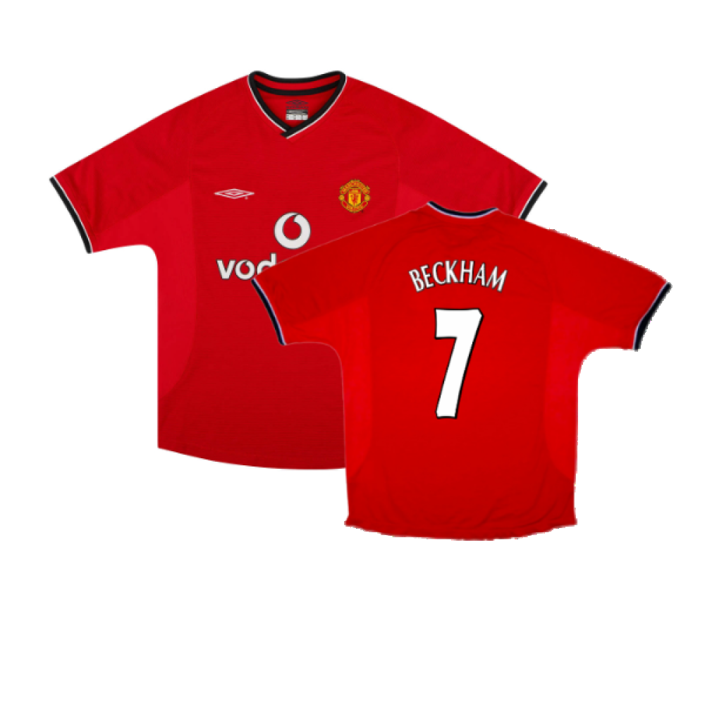 Manchester United 2000-02 Home Shirt (S) (Very Good) (Beckham 7